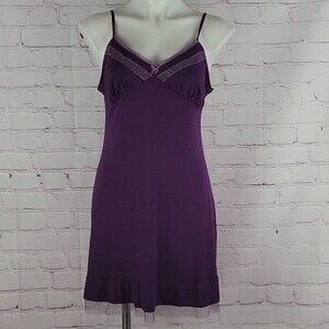 Nwt Plume Purple chemise with tulle trim. Size Large.